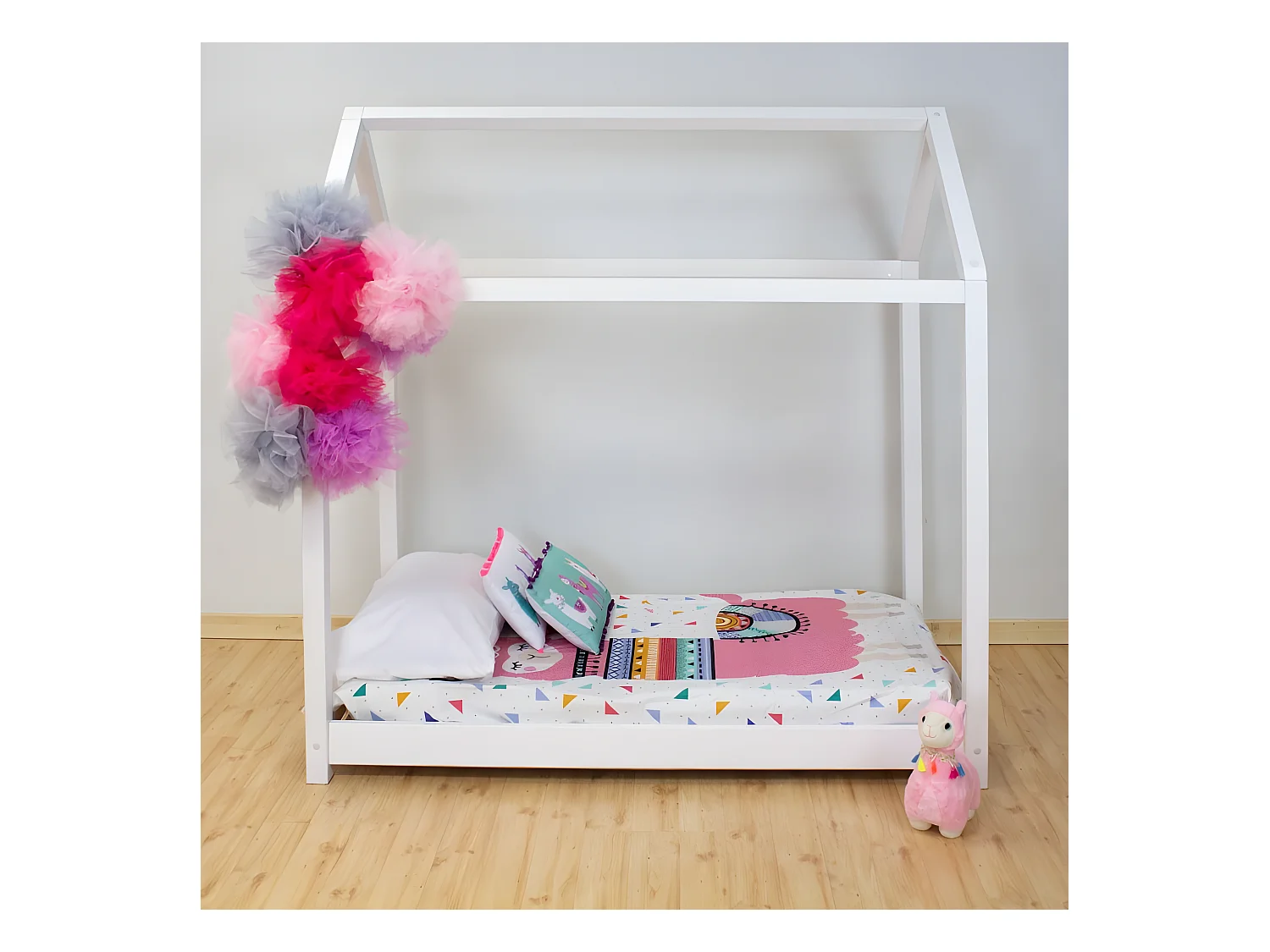 Pompons de tulle rose 20x20x120cm