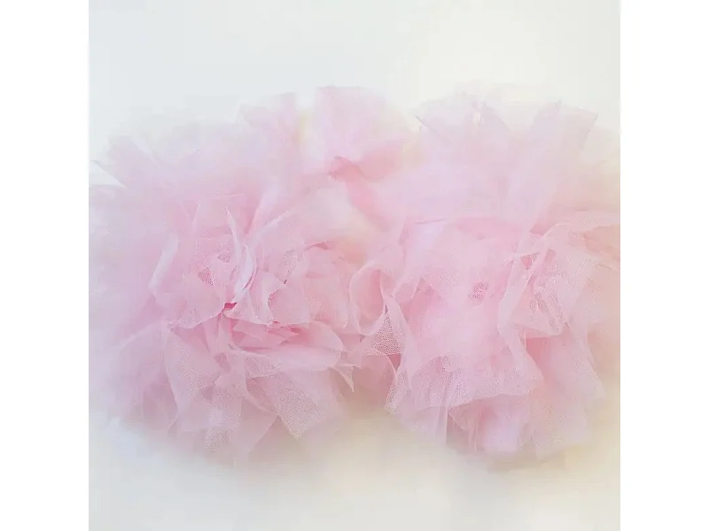 Pompons de tulle rose 20x20x120cm