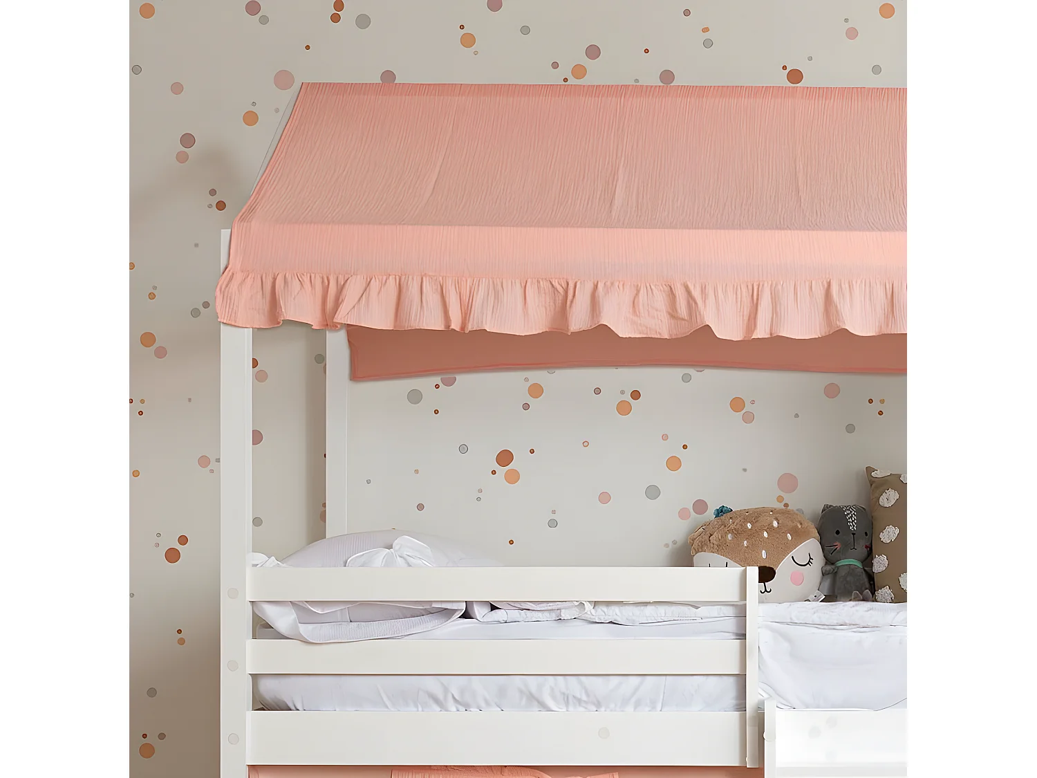 Tetto per il letto a castello Casita 105 cotone rosa 70x189/164x133cm