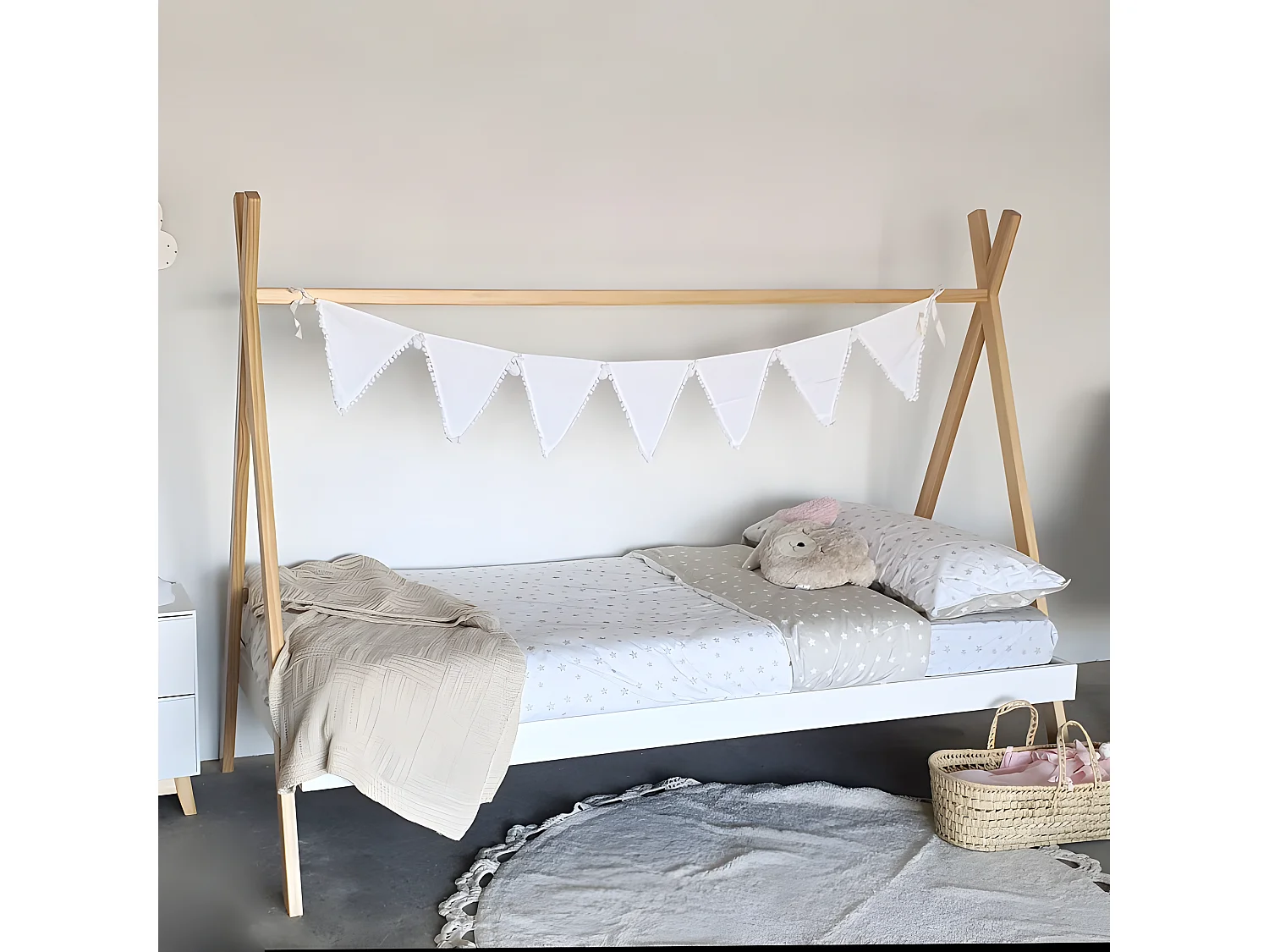 Galhardete de algodão branco 160x25cm