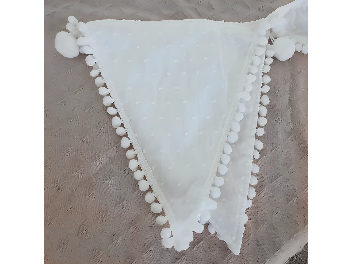 Galhardete de algodão branco 160x25cm