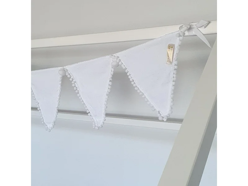 Galhardete de algodão branco 160x25cm