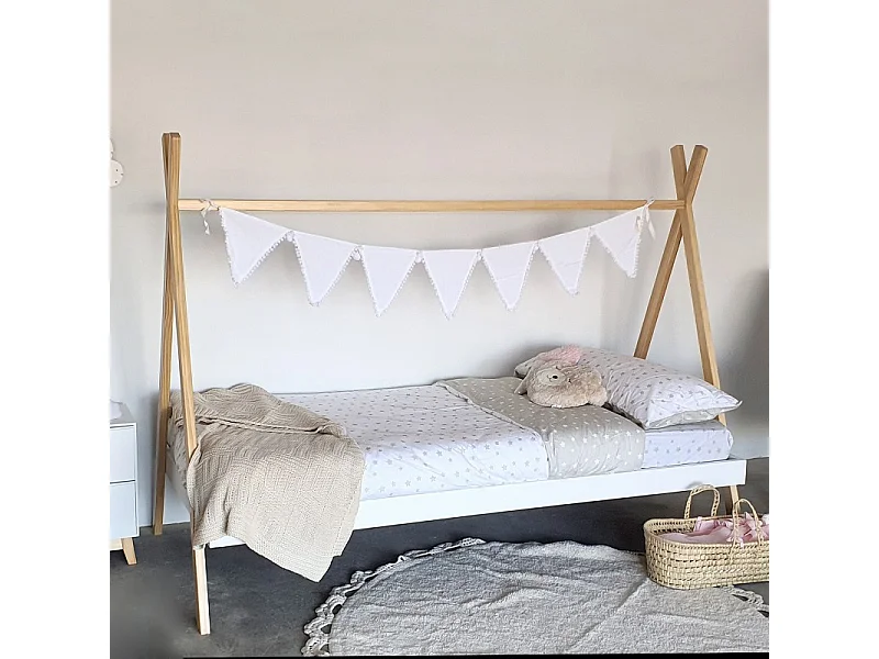 Galhardete de algodão branco 160x25cm