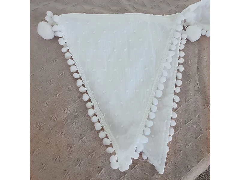 Galhardete de algodão branco 160x25cm