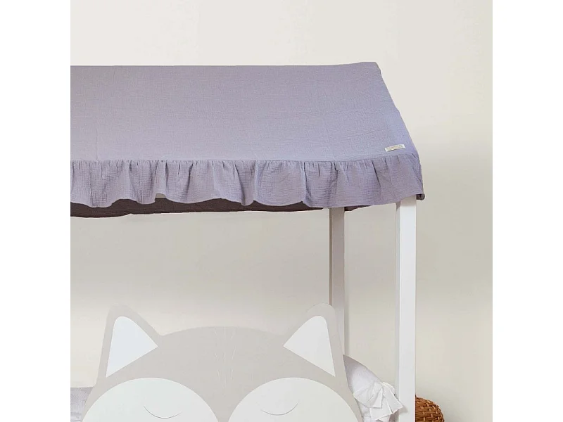 Betthimmel für Bett Montessori Baumwolle grau 40x200,5x100cm