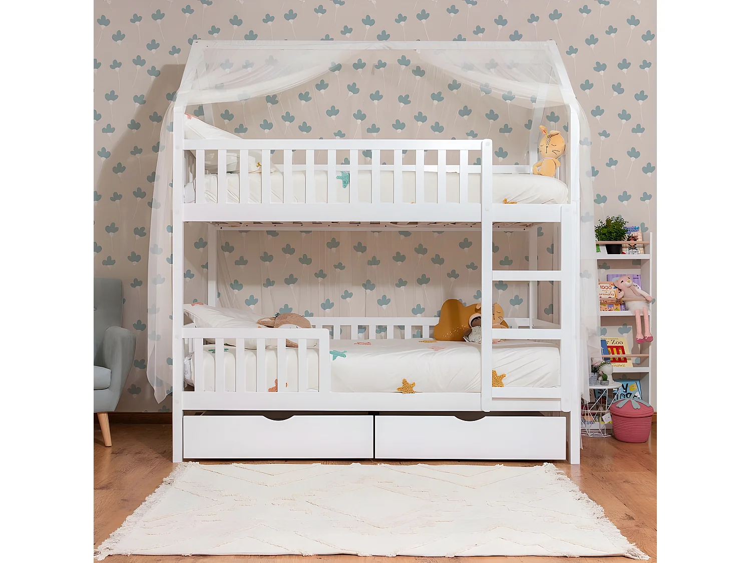 Techo para Litera Sawyer Tul blanco 201x201x97cm