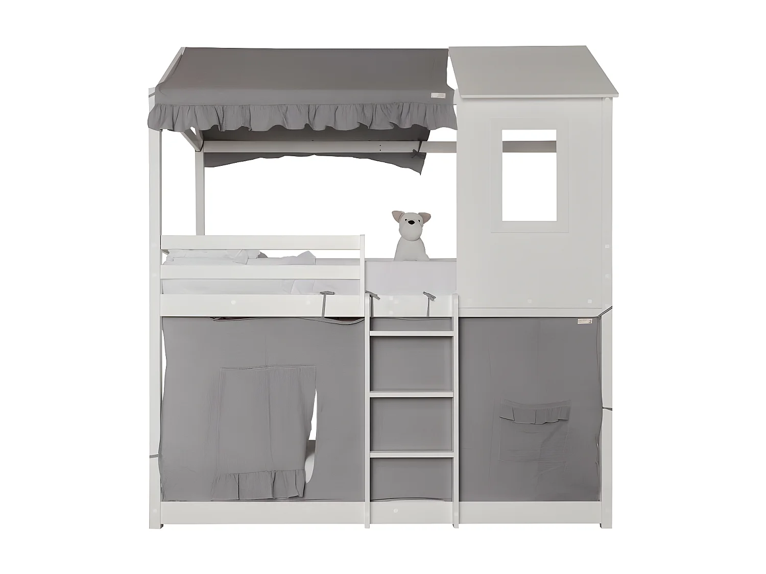 Tetto per il letto a castello Montessori cotone grigio 90x196cm