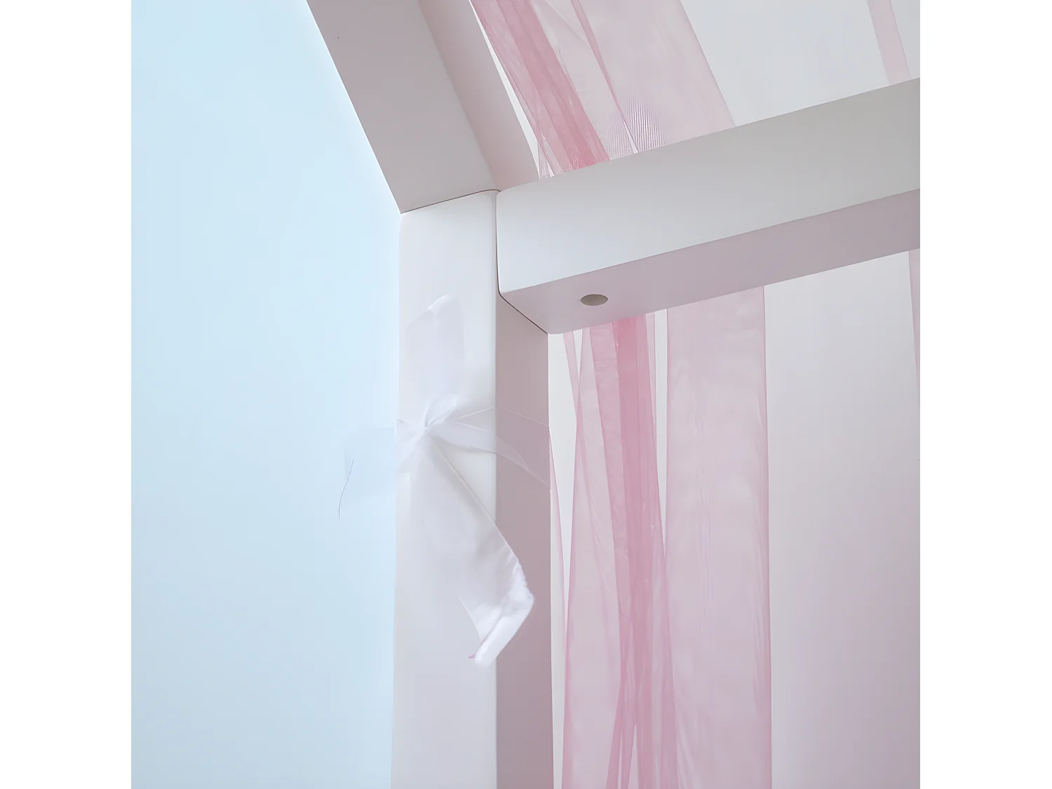 Cobertura para Swayer e Montessori em tule rosa 200x167cm