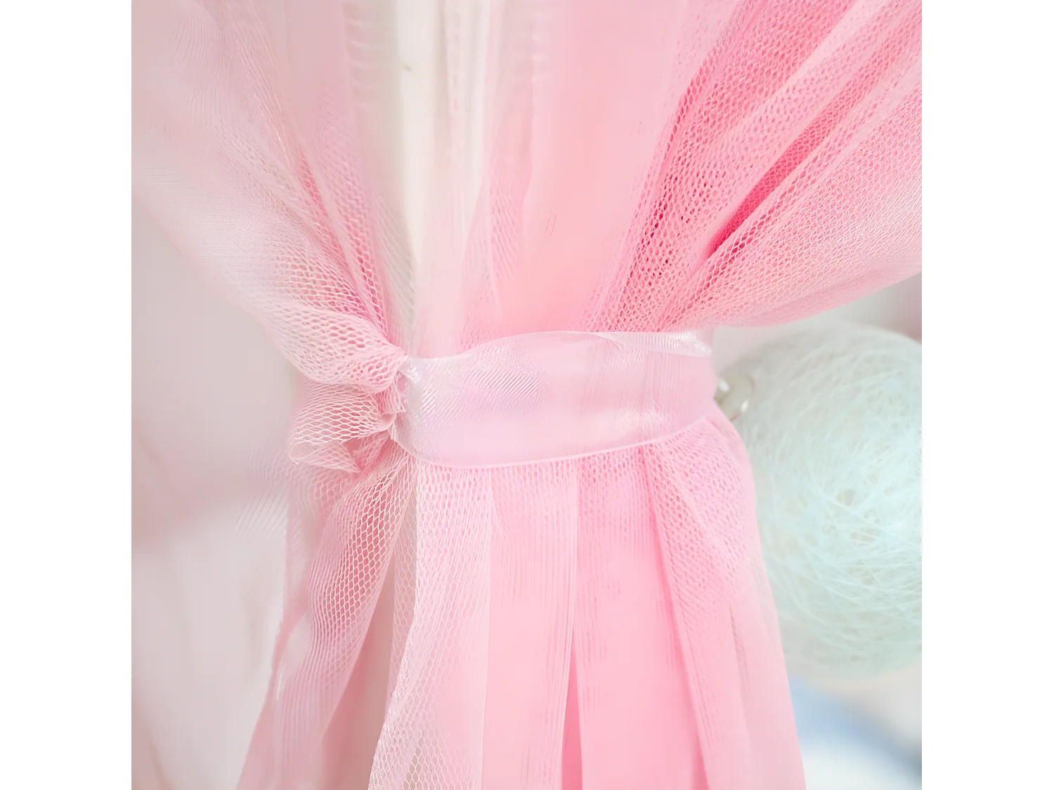 Cobertura para Swayer e Montessori em tule rosa 200x167cm