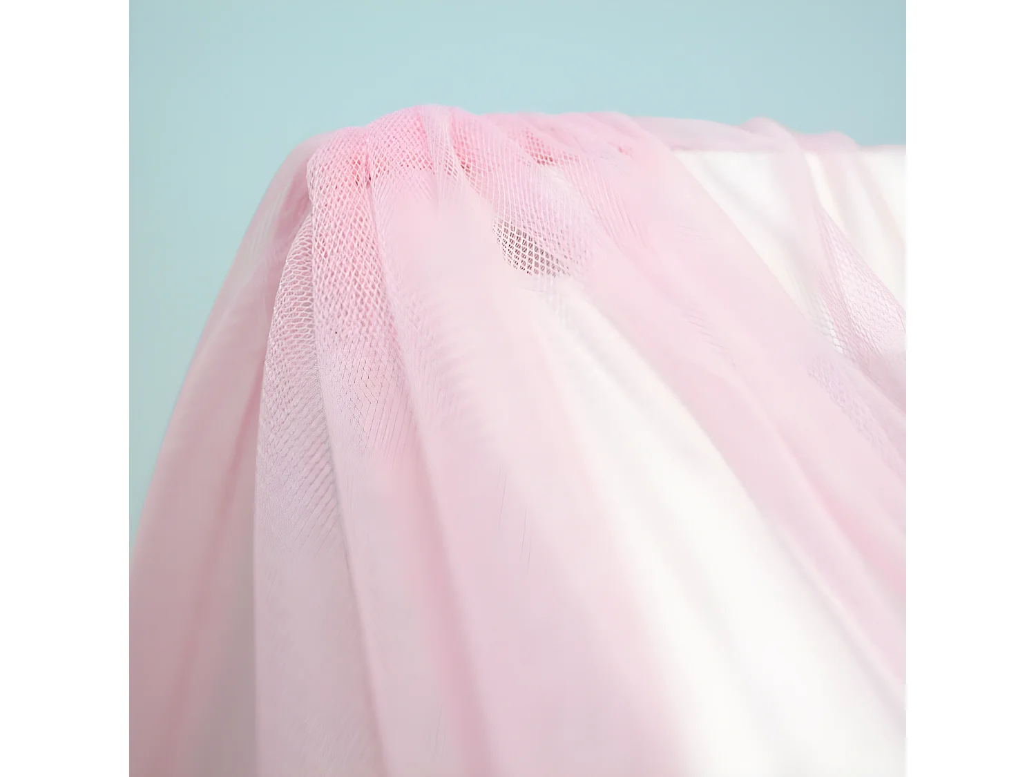 Cobertura para Swayer e Montessori em tule rosa 200x167cm