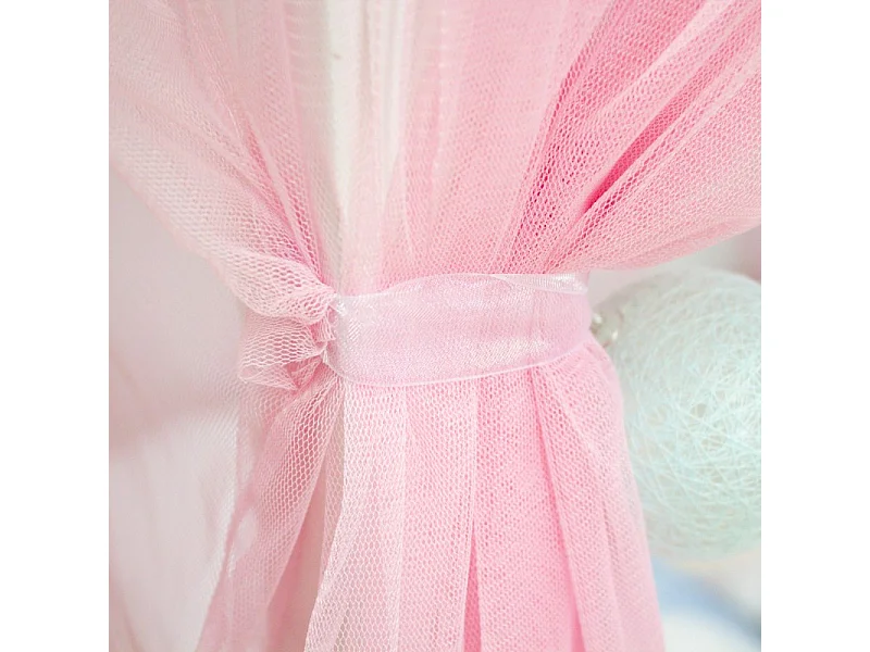 Cobertura para Swayer e Montessori em tule rosa 200x167cm