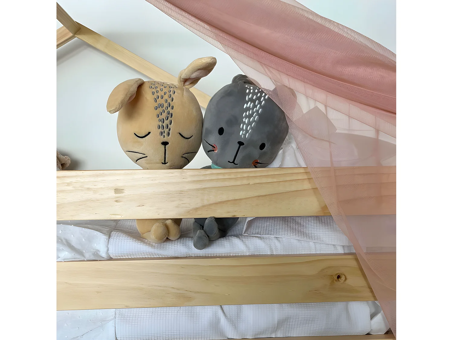 Cobertura do beliche Happy Tulle rosa velho 208x202x98cm