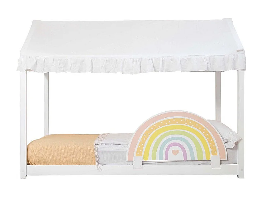 Hemel voor Montessori-bed katoen wit 40x200,5x100cm