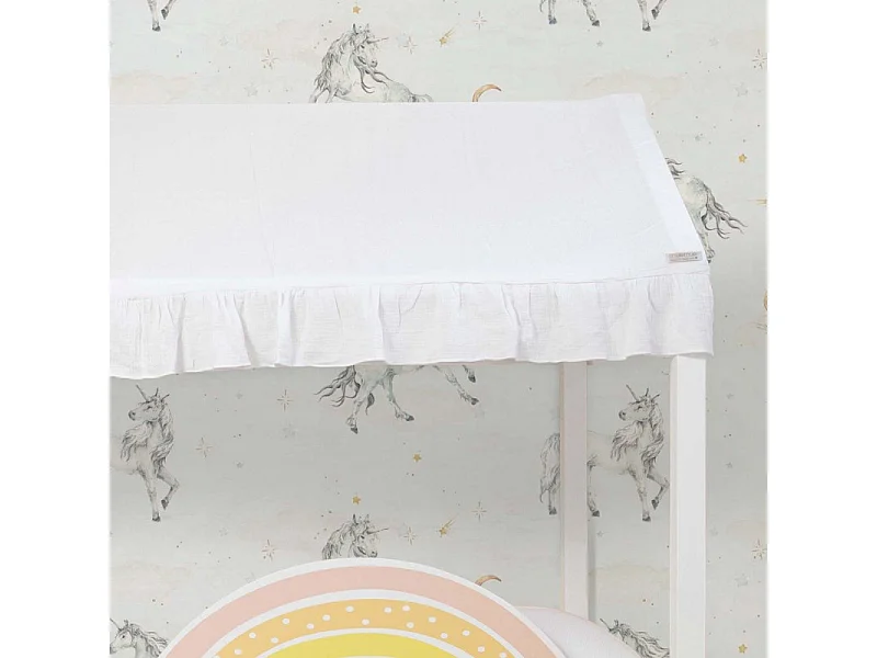 Hemel voor Montessori-bed katoen wit 40x200,5x100cm