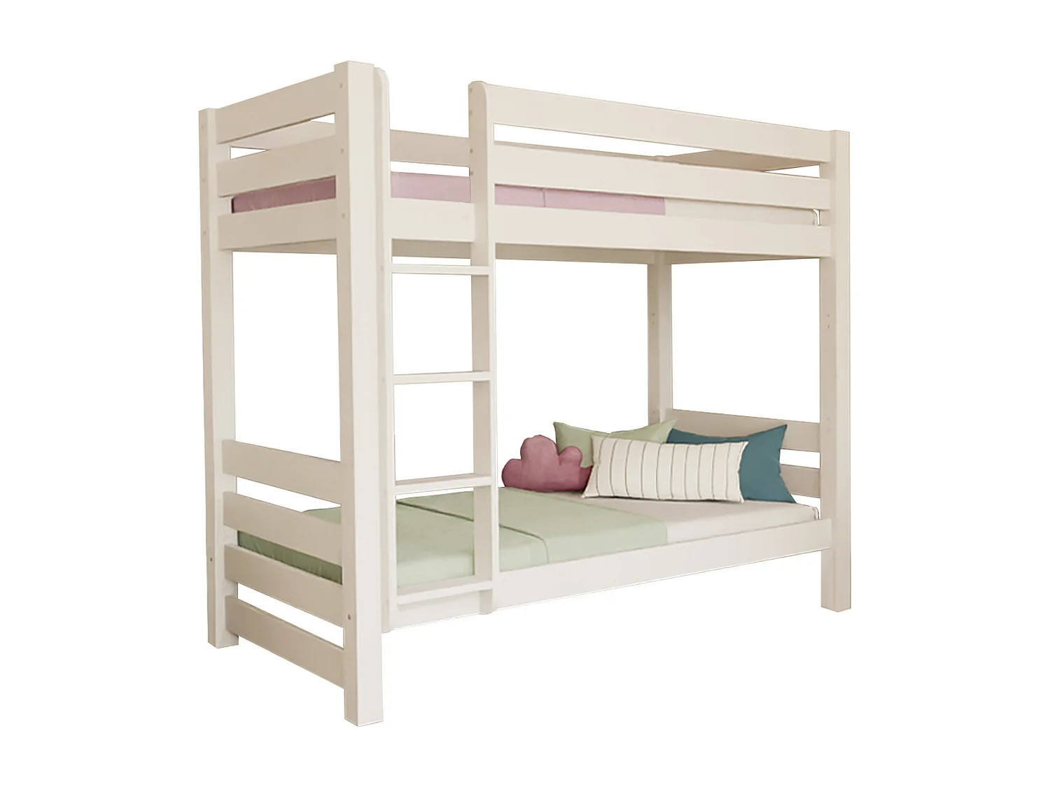 Lit superposé 90x200 sommiers inclus Atlas - Blanc