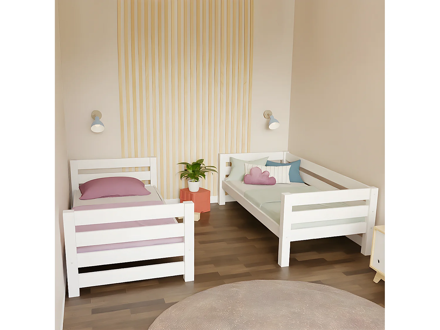 Lit superposé 90x200 sommiers inclus Atlas - Blanc