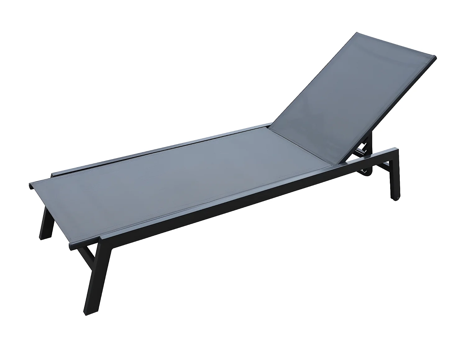 Lettino in alluminio con rotelle "Loona" - Grigio