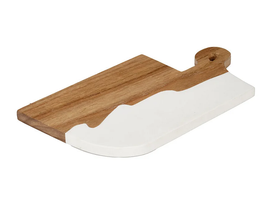 Plateau de présentation apéro 31 cm en résine et bois de teck - JEMMA