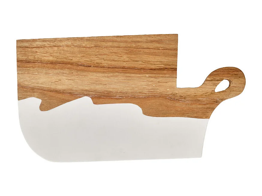 Plateau de présentation apéro 31 cm en résine et bois de teck - JEMMA