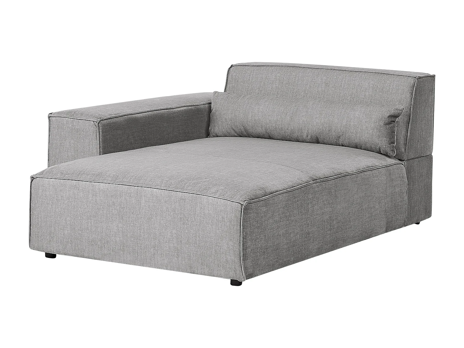 Modul 2-Sitzer Ecksofa Stoff grau mit Chaiselongue rechts Kissen Skandi Hellnar