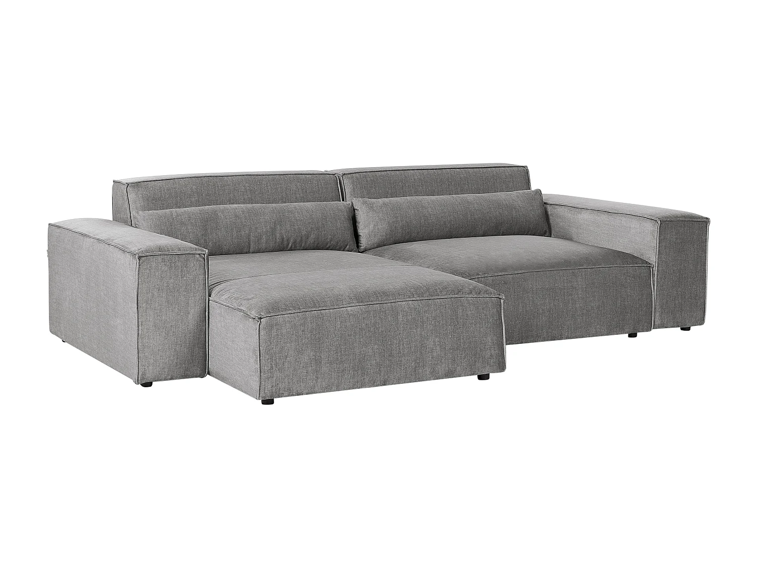 Sofá de canto modular HELLNAR Tecido Cinzento 2 lugares à direita