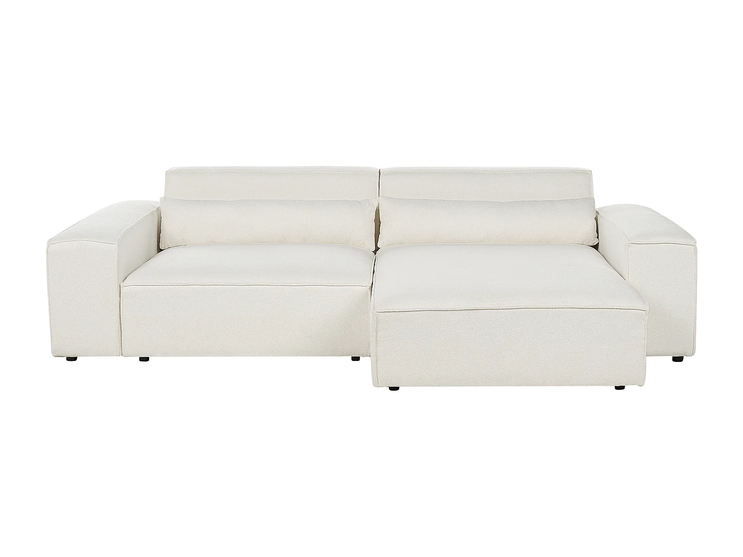 Canapé d'angle modulable HELLNAR Bouclé Blanc cassé 2 places Côté gauche