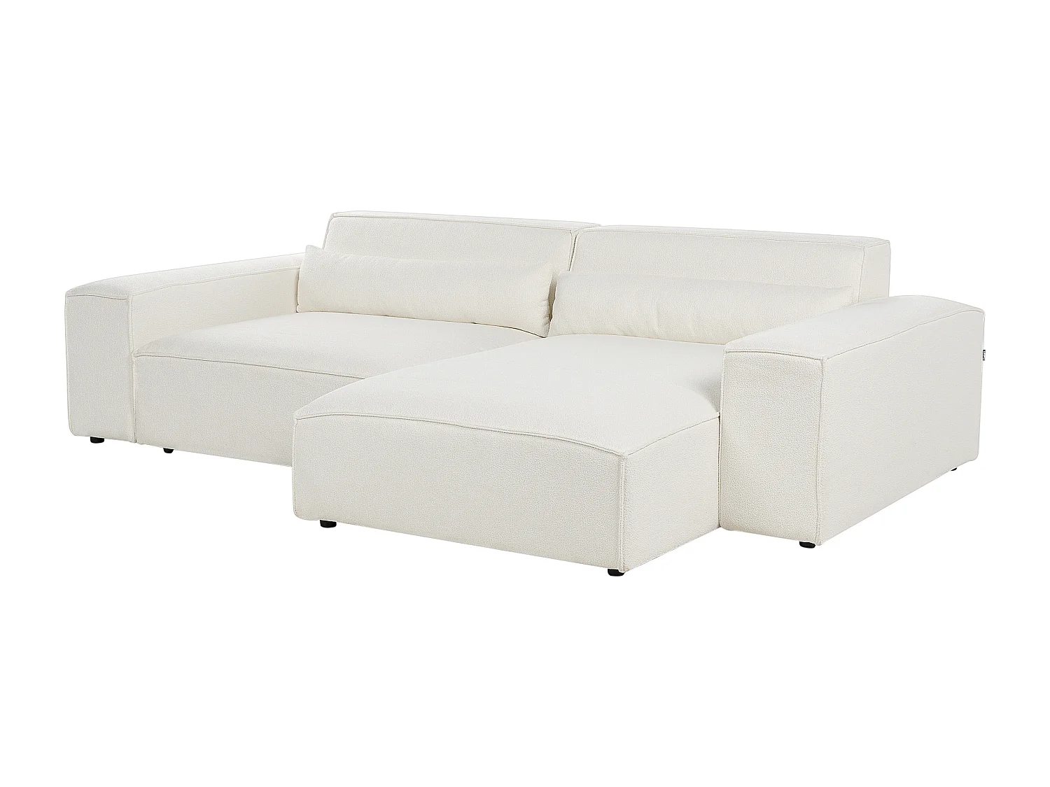 Canapé d'angle modulable HELLNAR Bouclé Blanc cassé 2 places Côté gauche