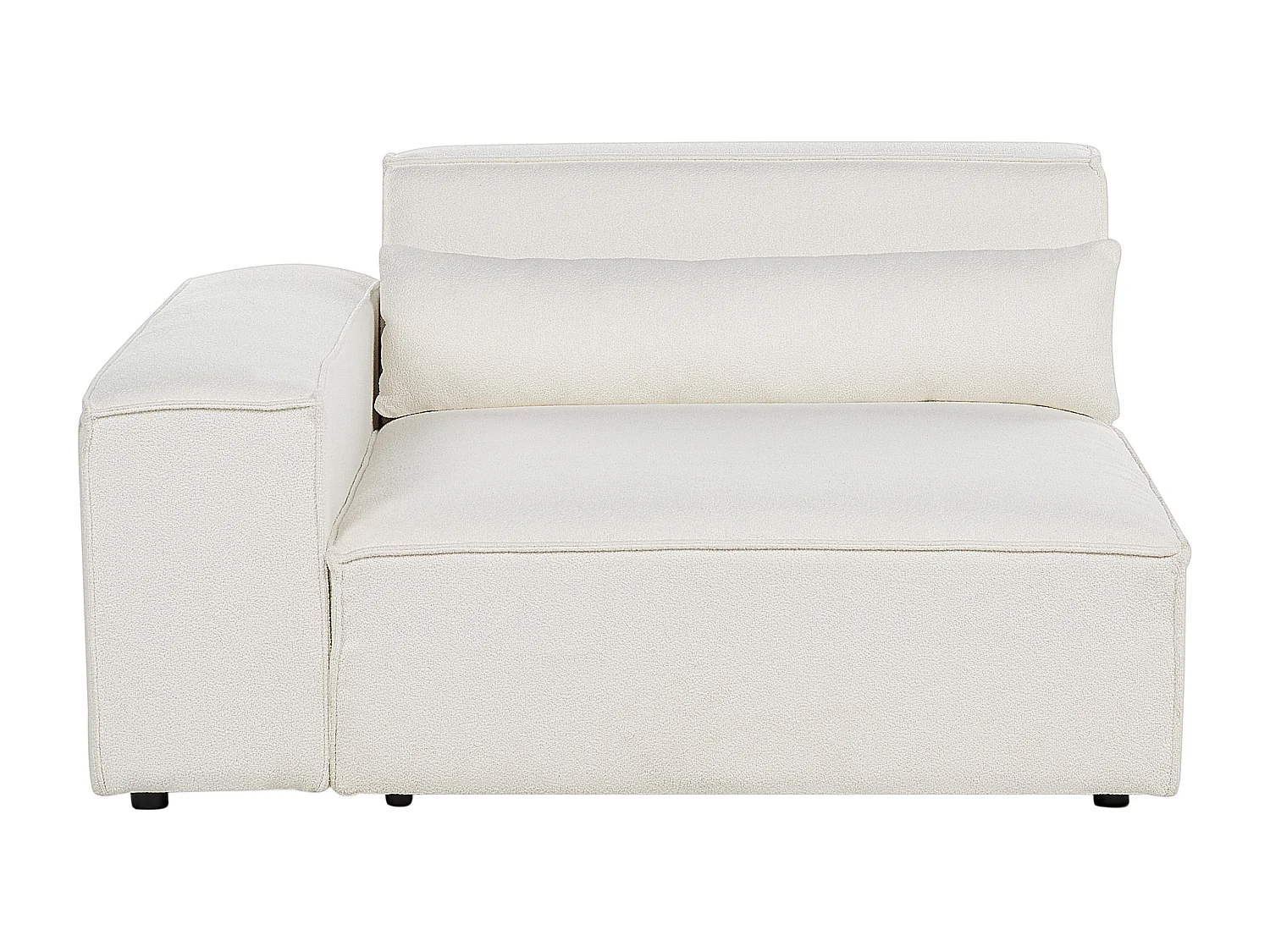 Canapé d'angle modulable HELLNAR Bouclé Blanc cassé 2 places Côté gauche