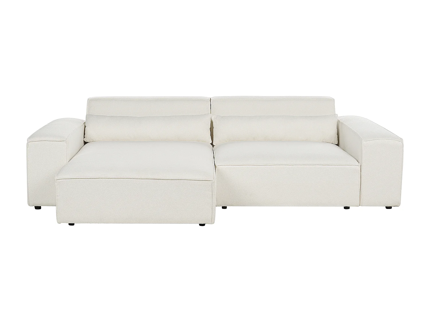 Canapé d'angle modulable HELLNAR Bouclé Blanc cassé 2 places Côté droit