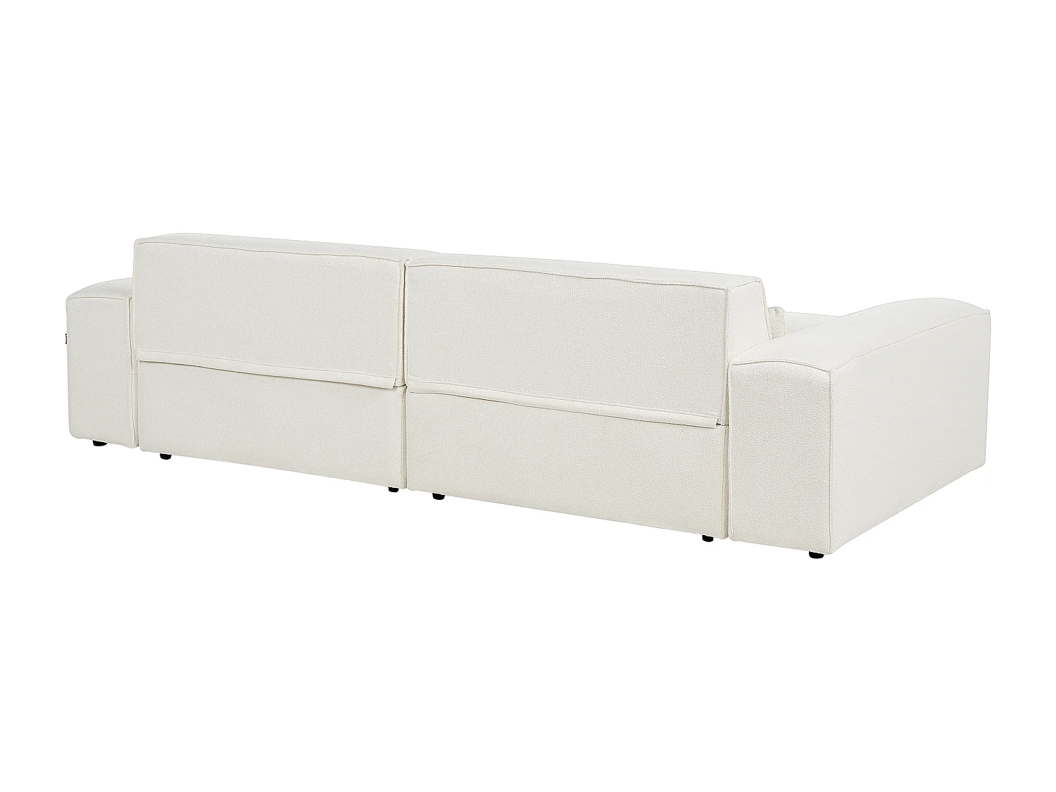 Canapé d'angle modulable HELLNAR Bouclé Blanc cassé 2 places Côté droit