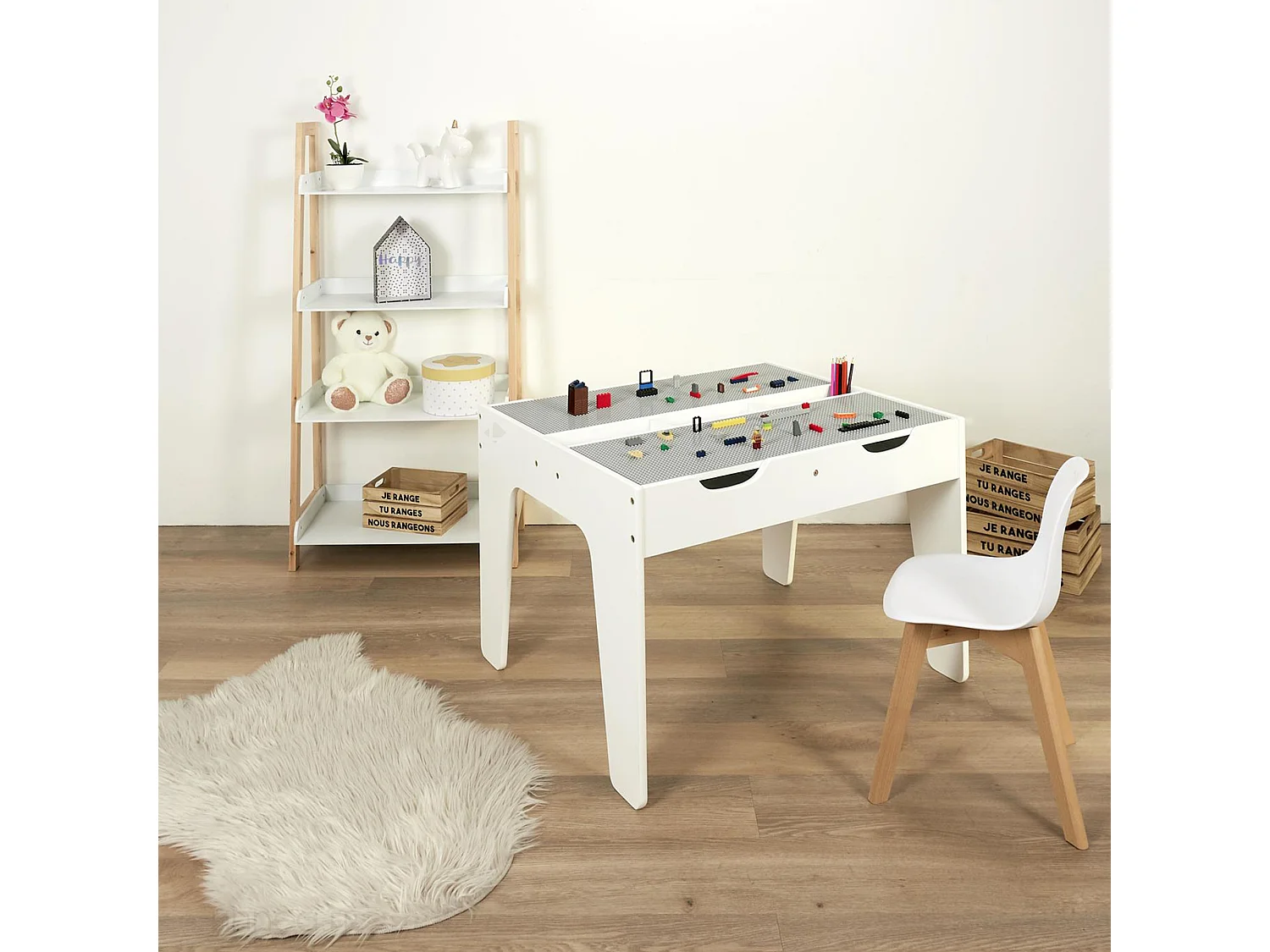 Peluche ourson 25cm pailleté collection ROYAL PETS blanc et rose