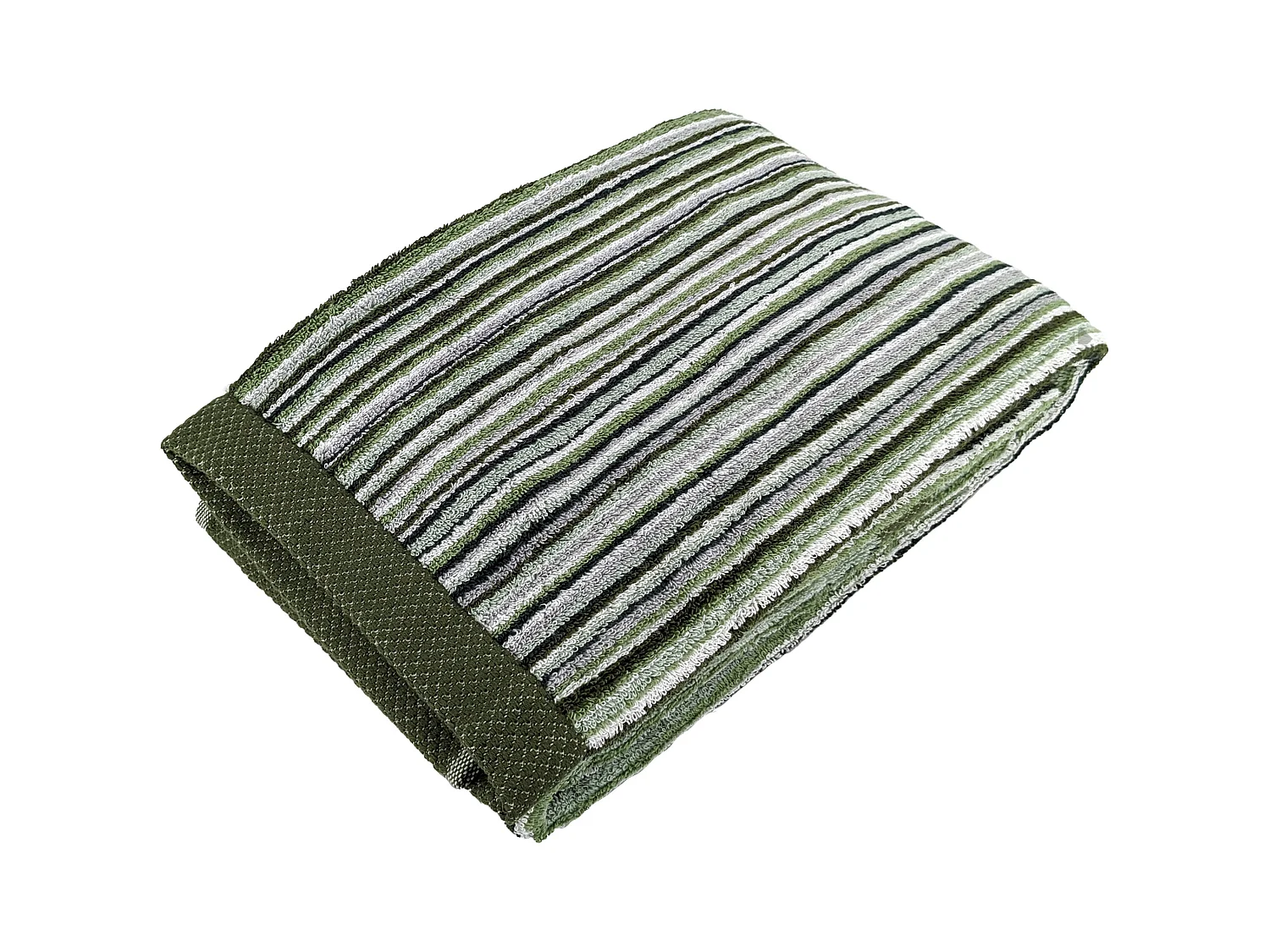 Drap de douche coton 500 g/m2 PURE STRIPES II vert