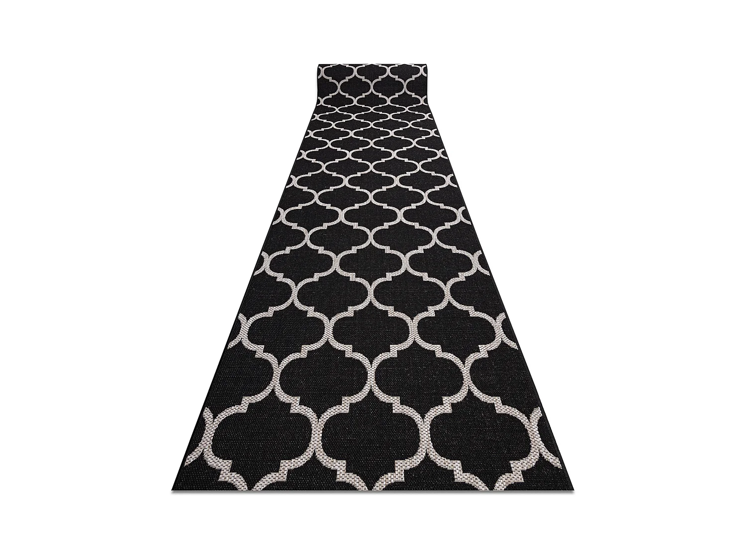 PASSATOIA SIZAL FLOORLUX disegno 20608 Traliccio marocchino nero / arg 120x760 cm