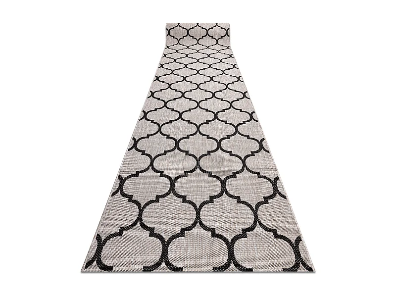 PASSATOIA SIZAL FLOORLUX disegno 20608 Traliccio marocchino argento /  120x520 cm