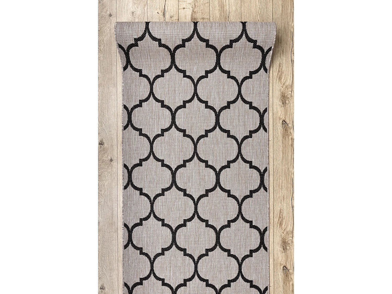 TAPIS DE COULOIR SIZAL FLOORLUX modèle 20608 Treillis marocain argent 120x790 cm