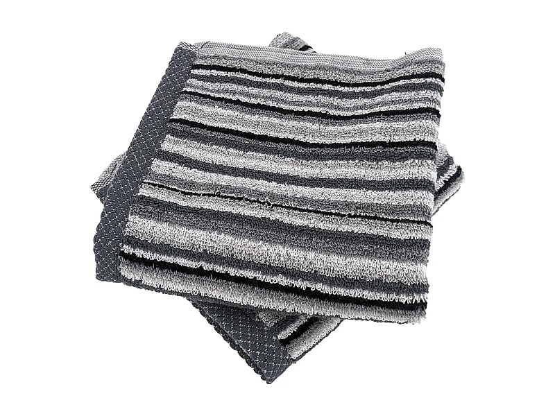 Lot de 2 serviettes invité coton 500 g/m2 PURE STRIPES II gris