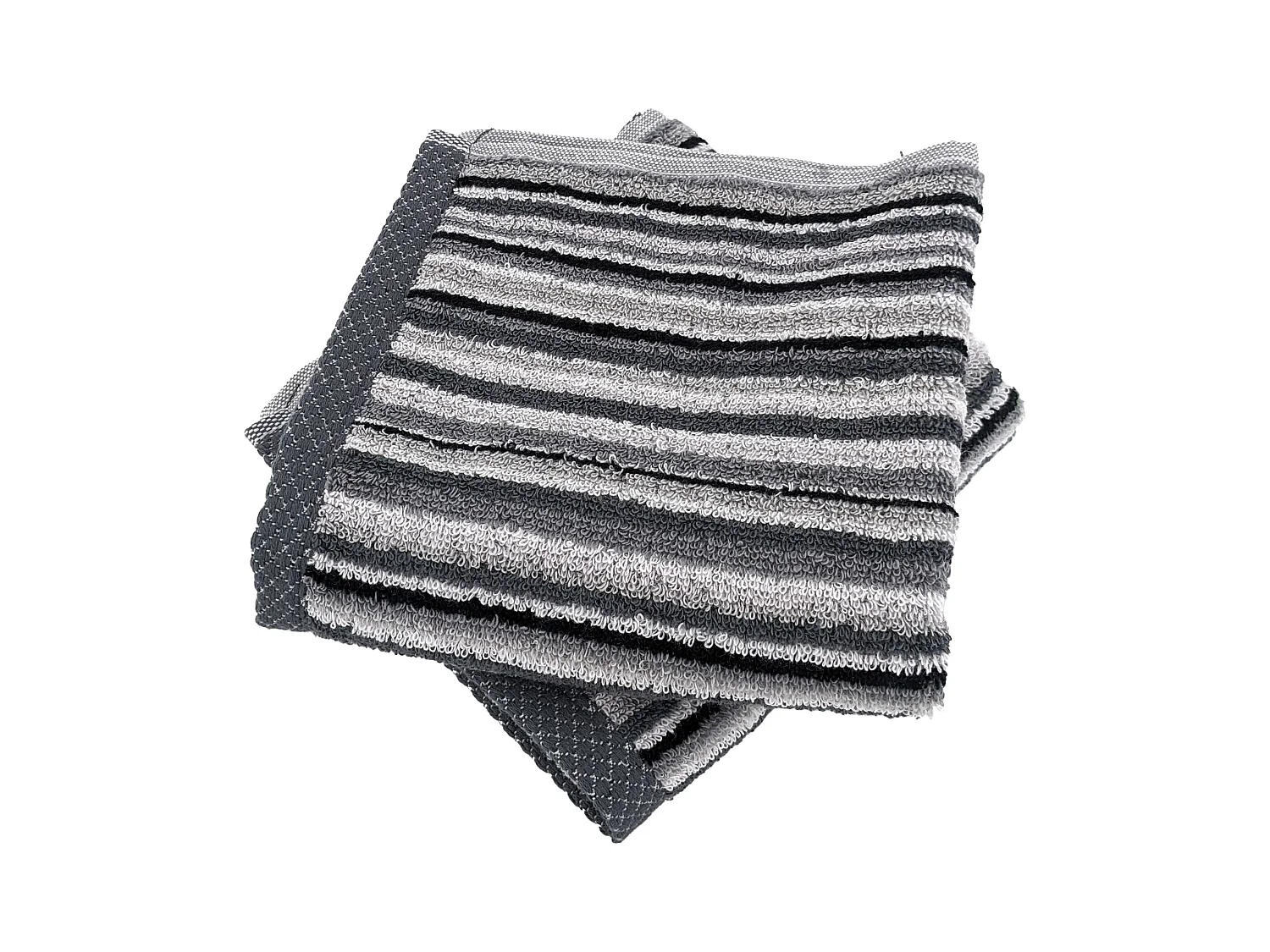 Lot de 2 serviettes invité coton 500 g/m2 PURE STRIPES II gris