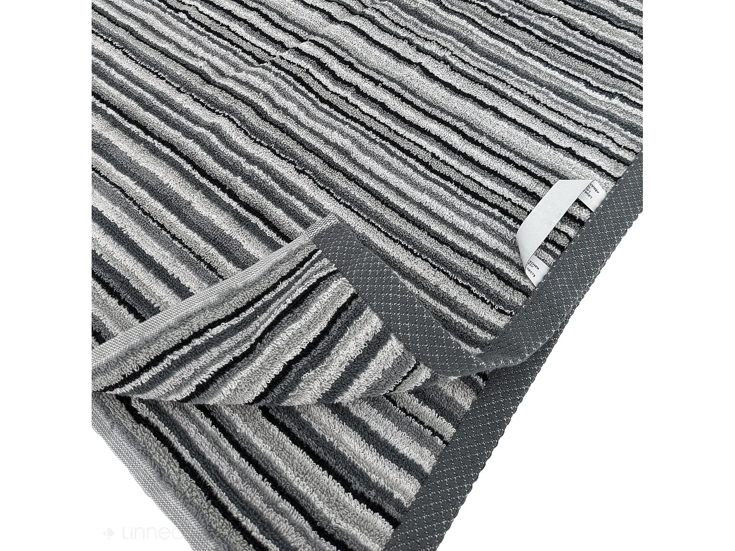 Lot de 2 serviettes invité coton 500 g/m2 PURE STRIPES II gris