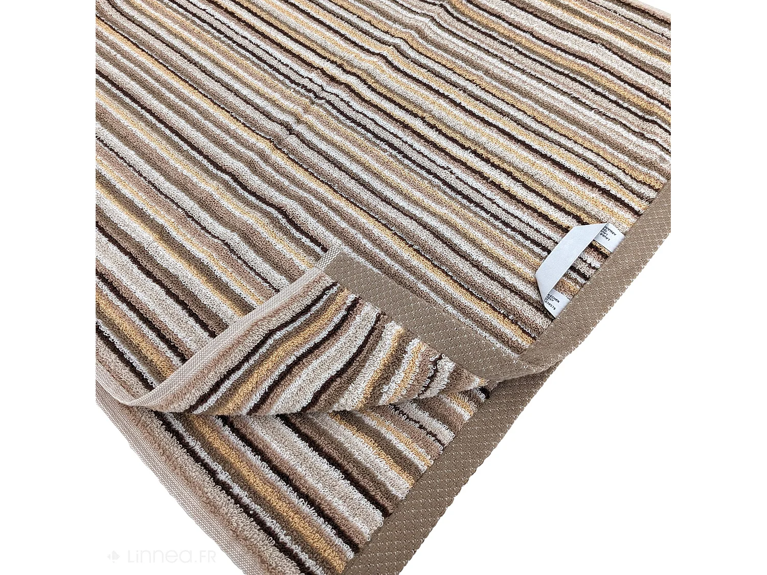 Lot de 2 serviettes invité coton 500 g/m2 PURE STRIPES II beige