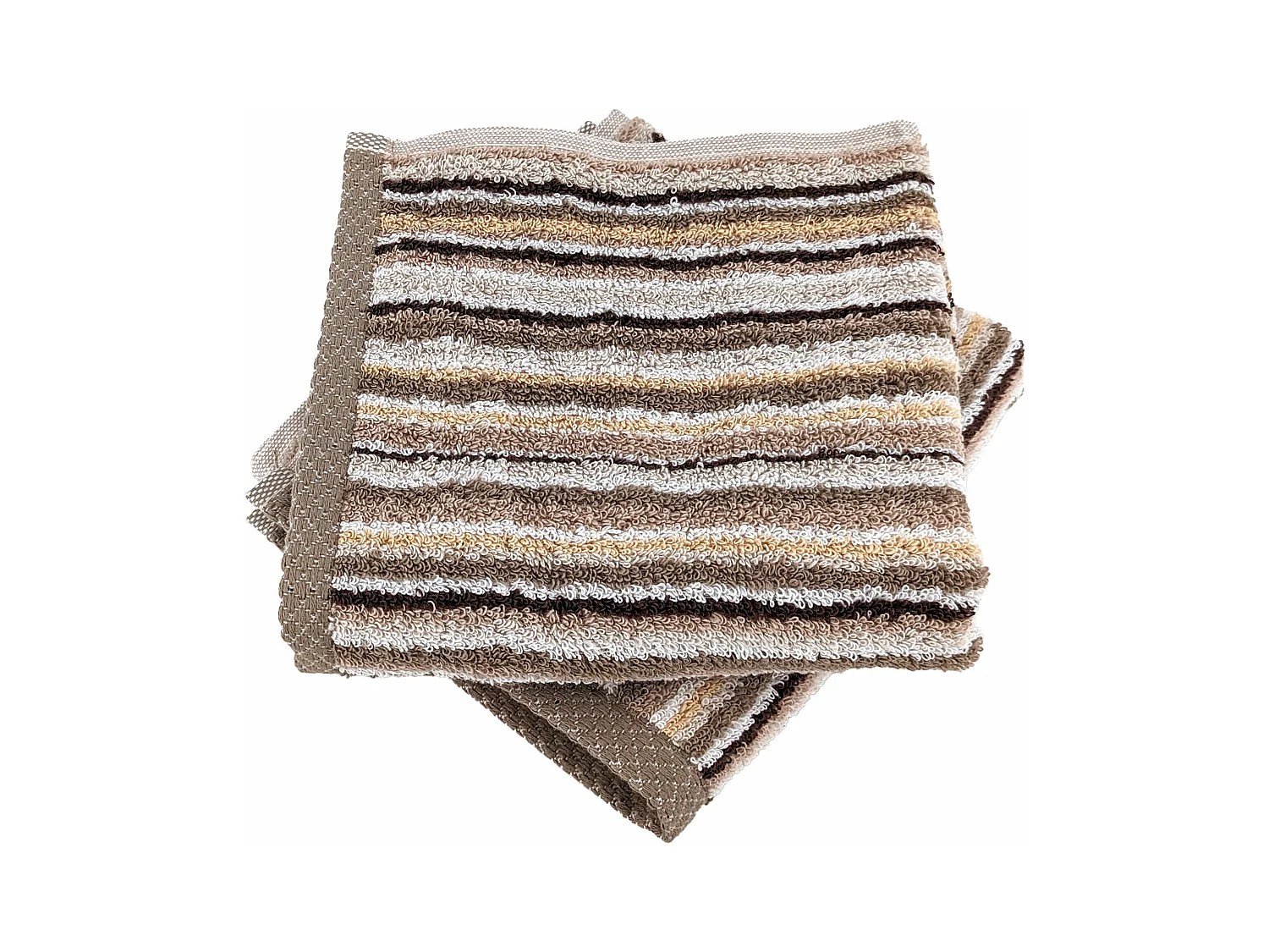Lot de 2 serviettes invité coton 500 g/m2 PURE STRIPES II beige