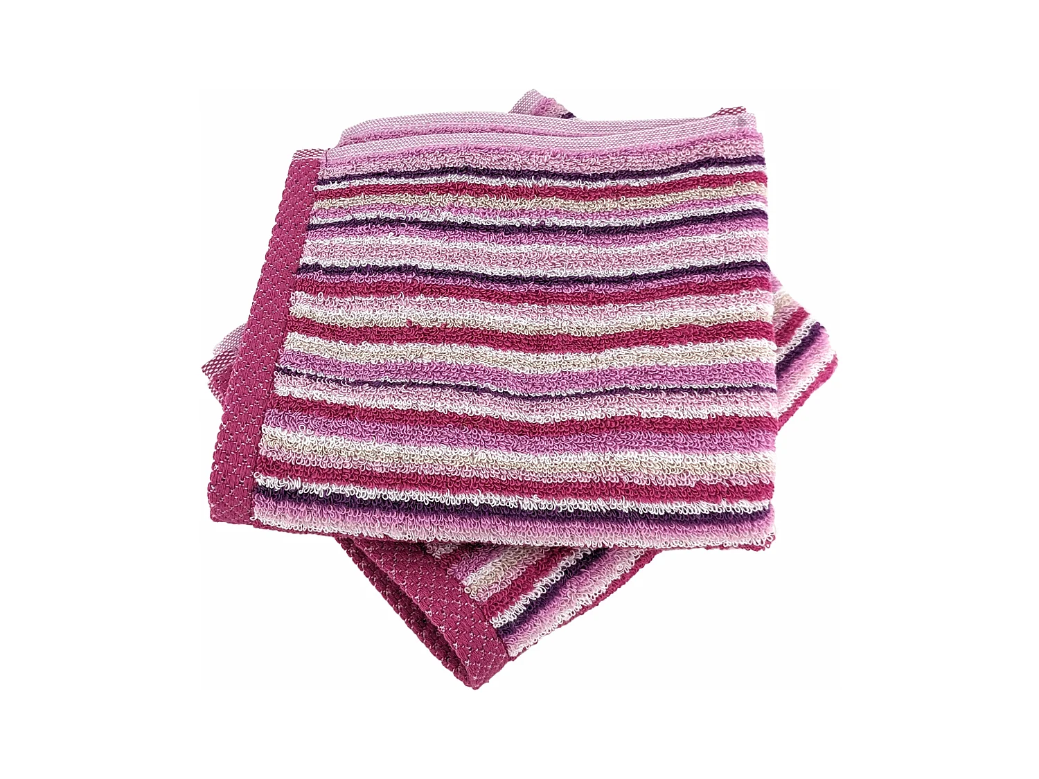 Lot de 2 serviettes invité coton 500 g/m2 PURE STRIPES II rose