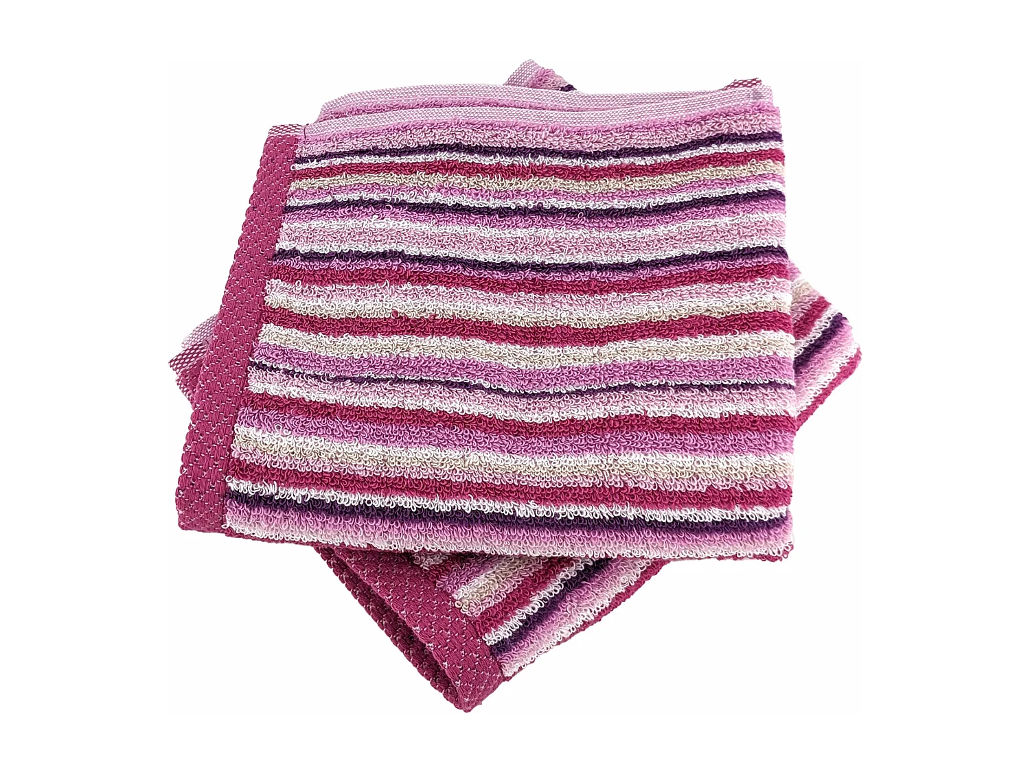 Lot de 2 serviettes invité coton 500 g/m2 PURE STRIPES II rose