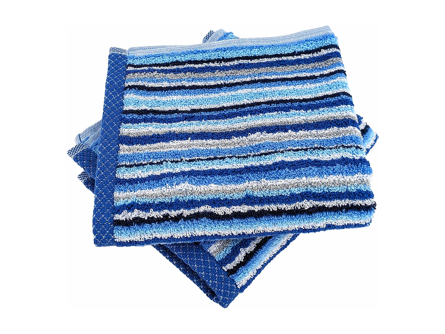Lot de 2 serviettes invité coton 500 g/m2 PURE STRIPES II bleu