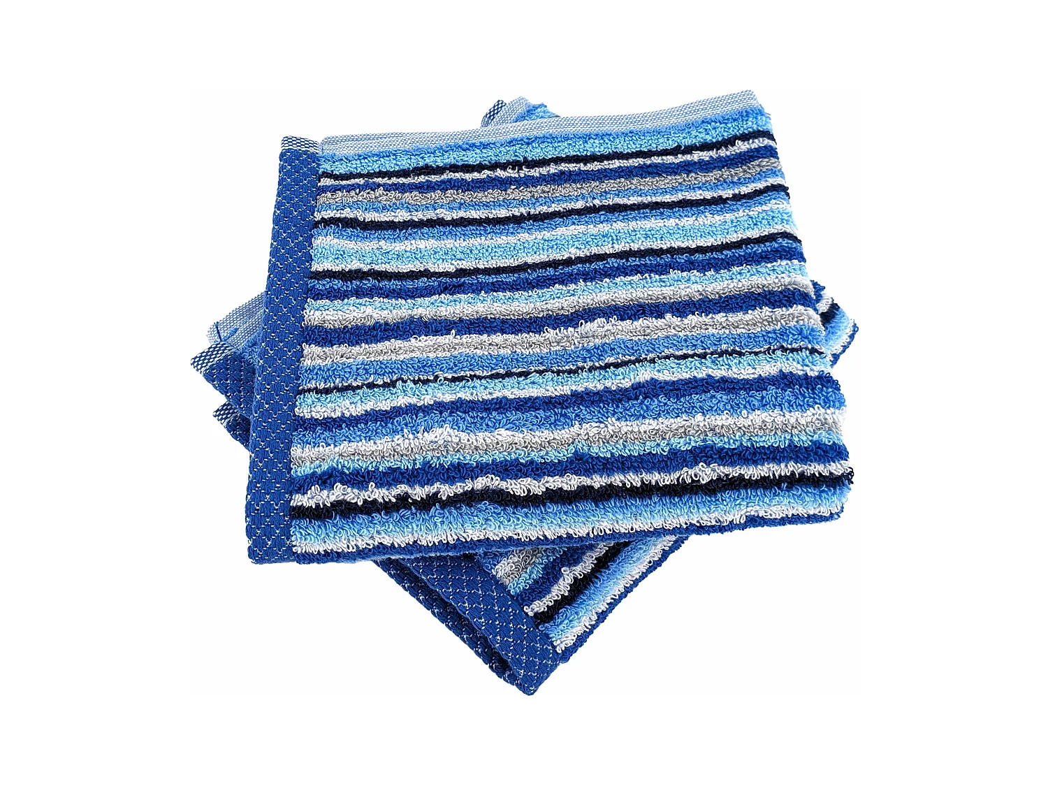 Lot de 2 serviettes invité coton 500 g/m2 PURE STRIPES II bleu