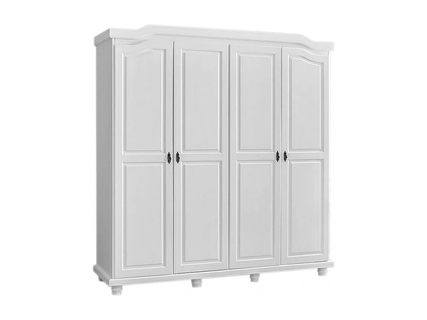 ALASKA - Pack Lit 140x200cm Multi-Rangements + Armoire 4 Portes