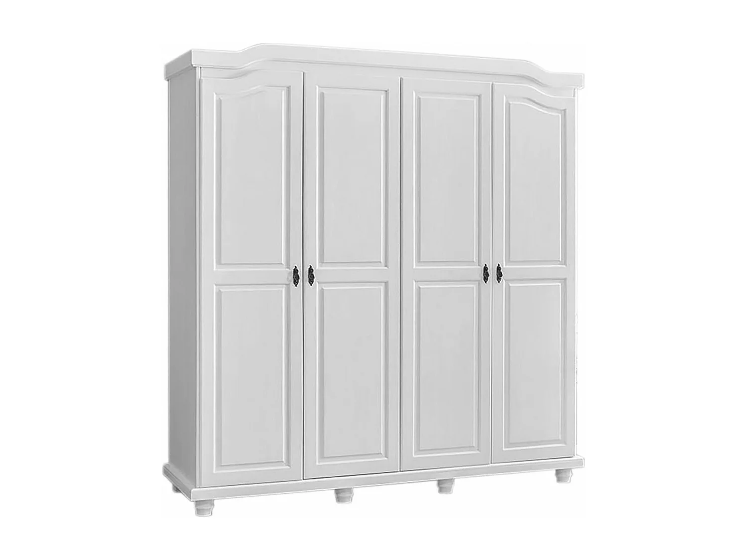 ALASKA - Pack Lit 140x190cm Multi-Rangements + Armoire 4 Portes