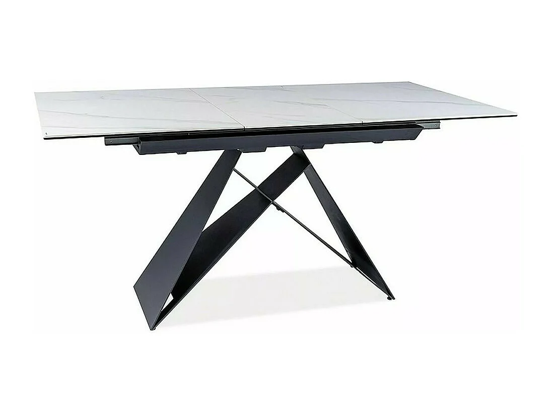 Mesa de comedor de diseño de mármol blanco y negro 120-160cm Holly SG