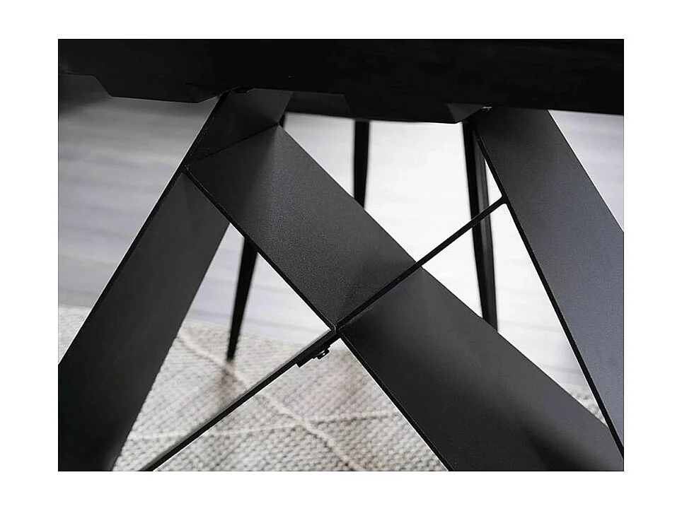 Mesa de comedor de diseño de mármol blanco y negro 120-160cm Holly SG