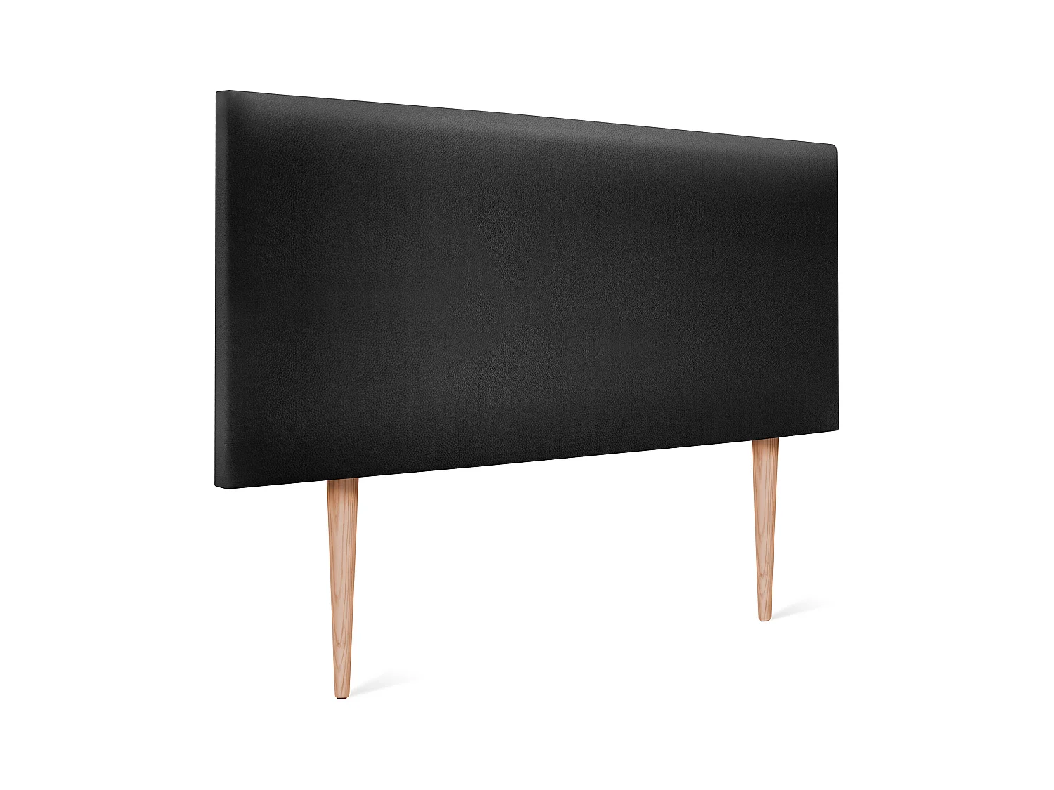 DHOME Tête de lit simili cuir lisse 90x105cm avec pieds Lits 80/90 - Noir