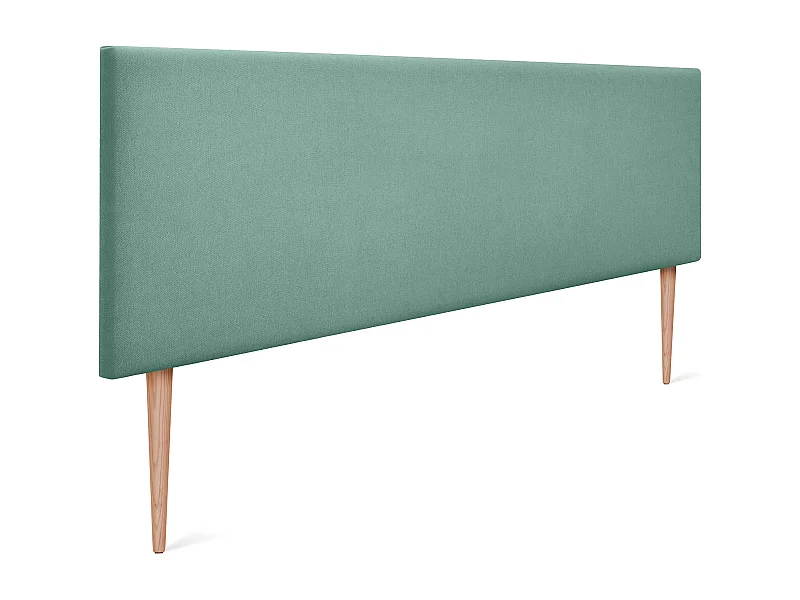 DHOME Tête de lit en tissu Aqualine lisse 160x105cm avec pieds Lits 150/160 - Vert d'eau